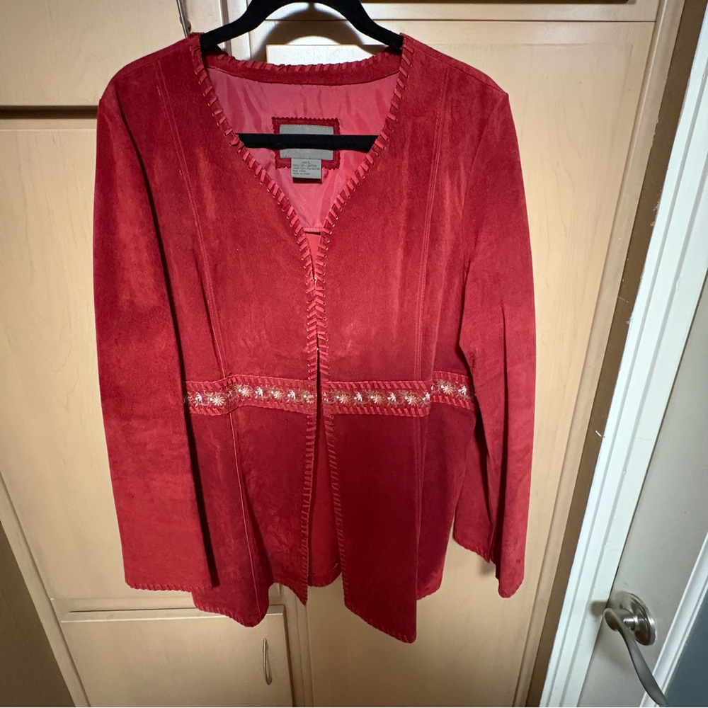 Brandon Thomas Red Suede Blazer